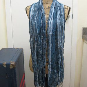 NWOT Wet Seal blue striped fringe scarf wrap